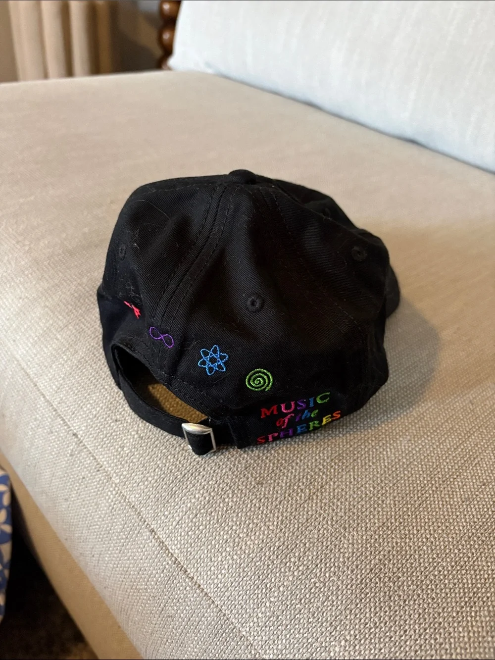 Coldplay Black Cap with multi colored Embroidery